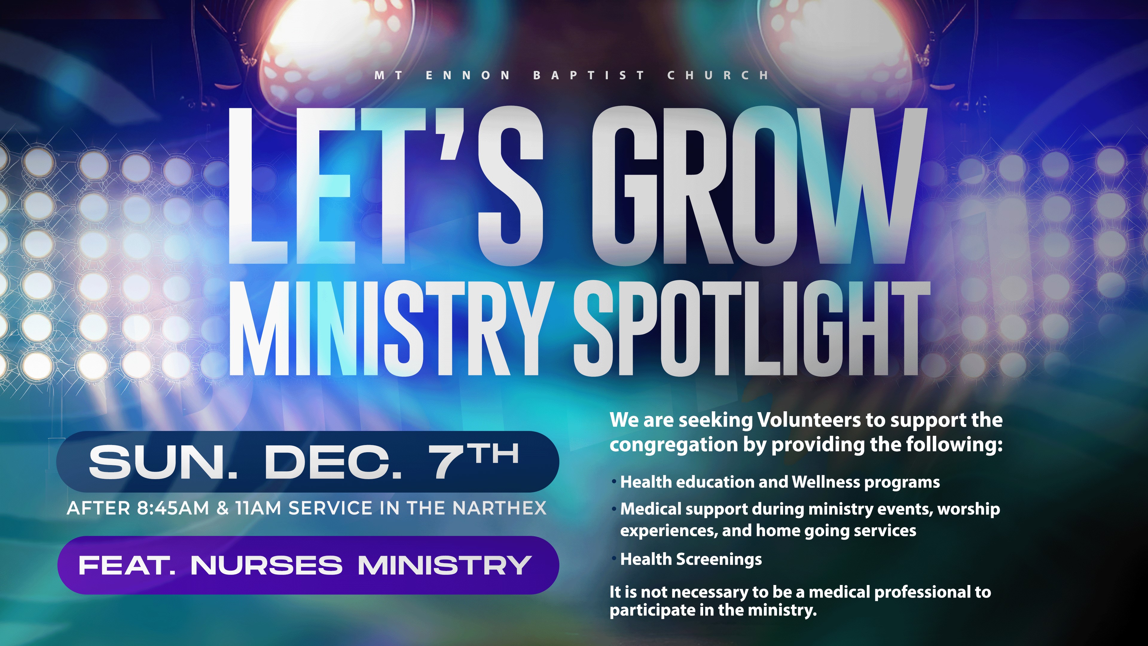Let's Grow! Ministry Spotlight: Nurses Ministry